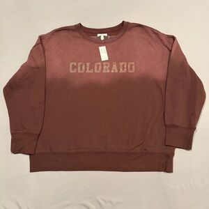 Maurice Women’s Colorado Vintage Ombré Pullover SZ XL Color Maroon/Burgandy NWT